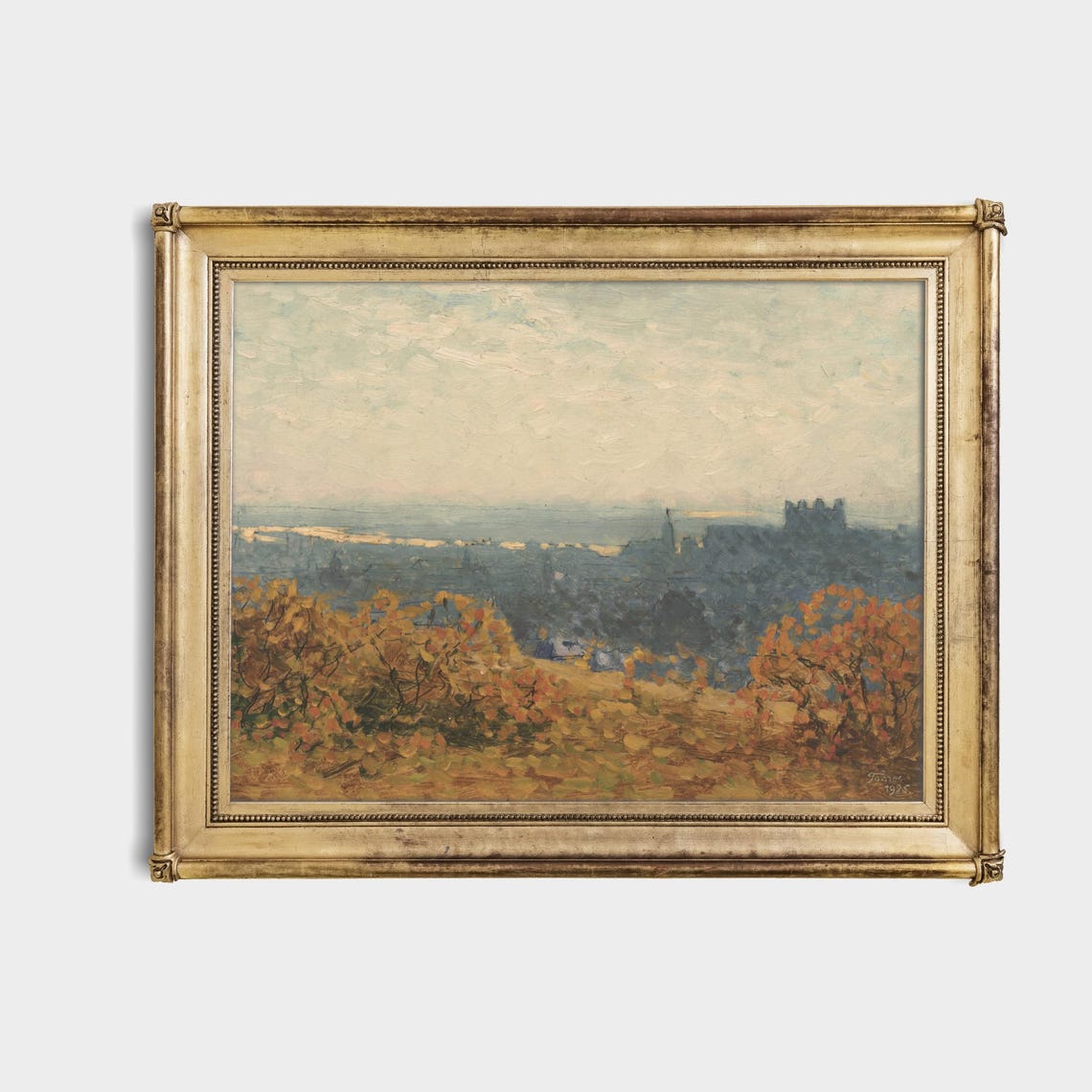 Autumn Trees Overlooking a Distant City Vintage 1925 Fall Scene Poster - Image 4