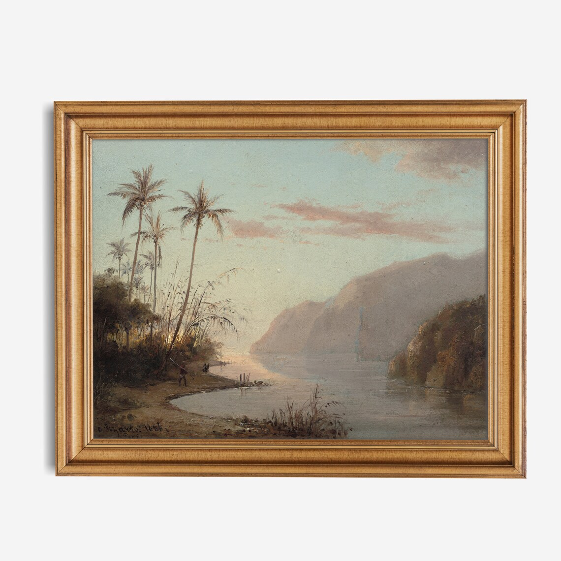 Vintage Coastal Ocean Beach Art Print, Rustic Antique - Image 2