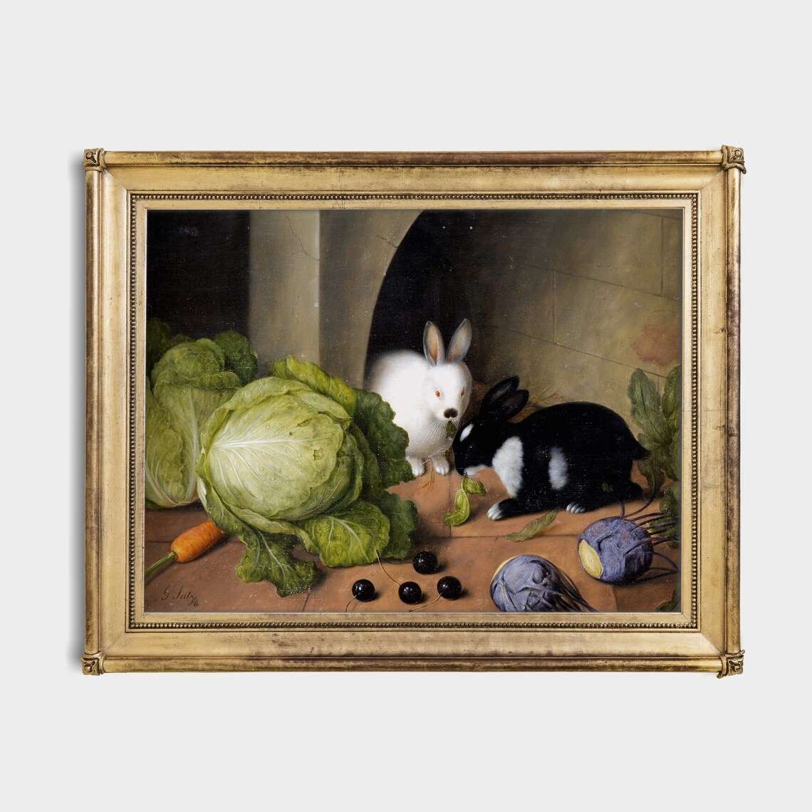 Mailed Vintage Rabbit Painting, Rustic Farmhouse Art Print - Image 2