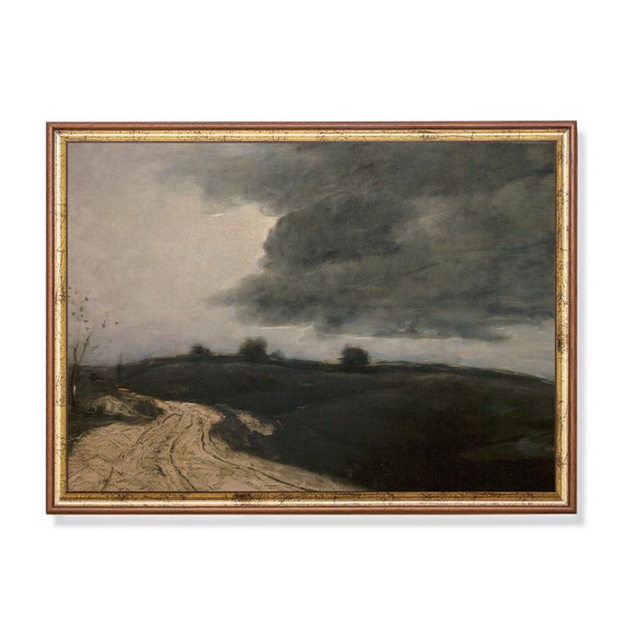 Printed And Shipped Vintage Landscape Painting Antique Country Landscape Moody Rustic Fine Print Physical Prints Dark Academia