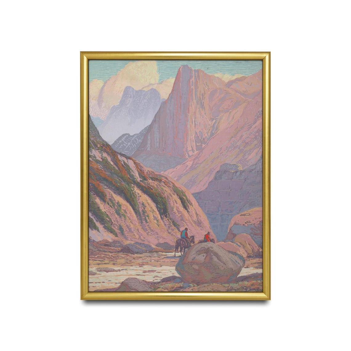 Southwest Canyon Riders Desert Cliffs Horseback Western Poster - Image 3
