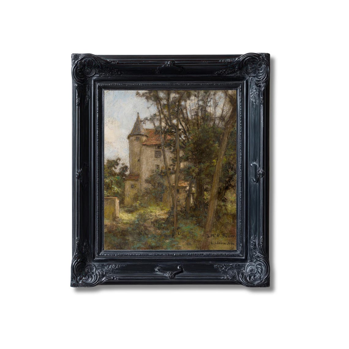 Vintage European Castle Tower Romantic Landscape Painting Poster - Image 2