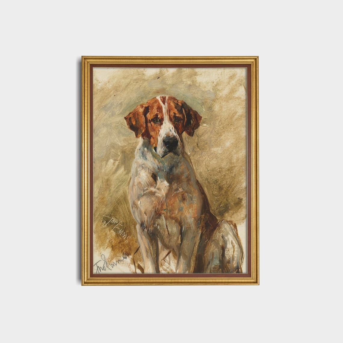Vintage Dog Portrait Art Print, Rustic Farmhouse - Image 3