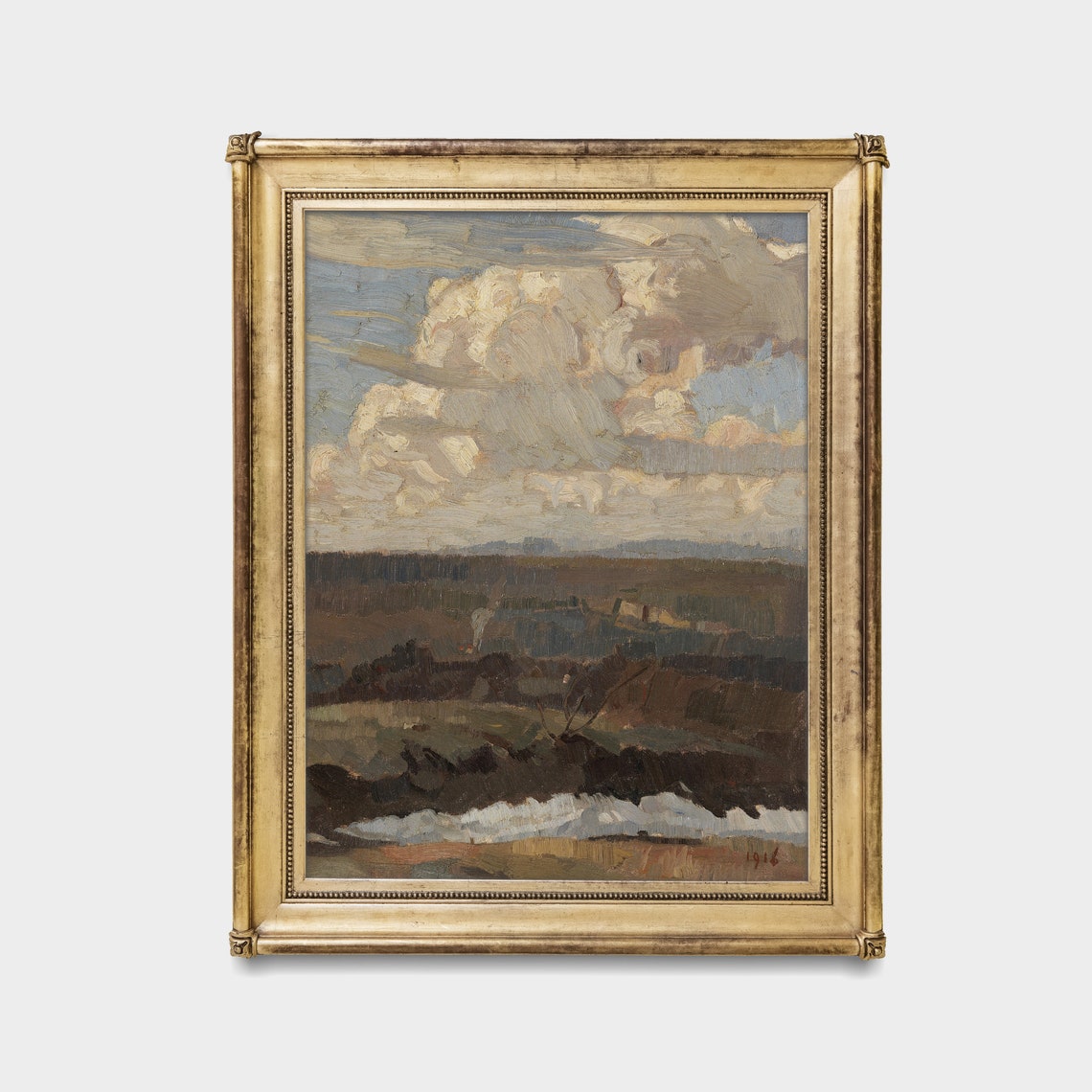 Vintage Landscape Painting Antique Country Landscape Wall Art Farmhouse Decor Oil Painting Fine Print - Image 4