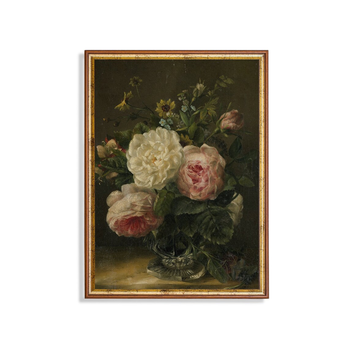 Still Life With Flowers, Vintage Floral Art Print