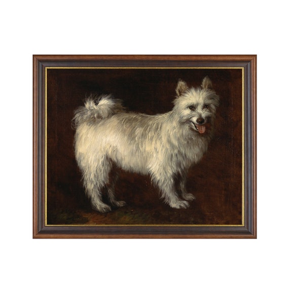 Mailed Print Vintage Dog Painting Antique Dog Portrait Print Moody Rustic Artwork Printed And Shipped Dog Lover Gift Fine Art