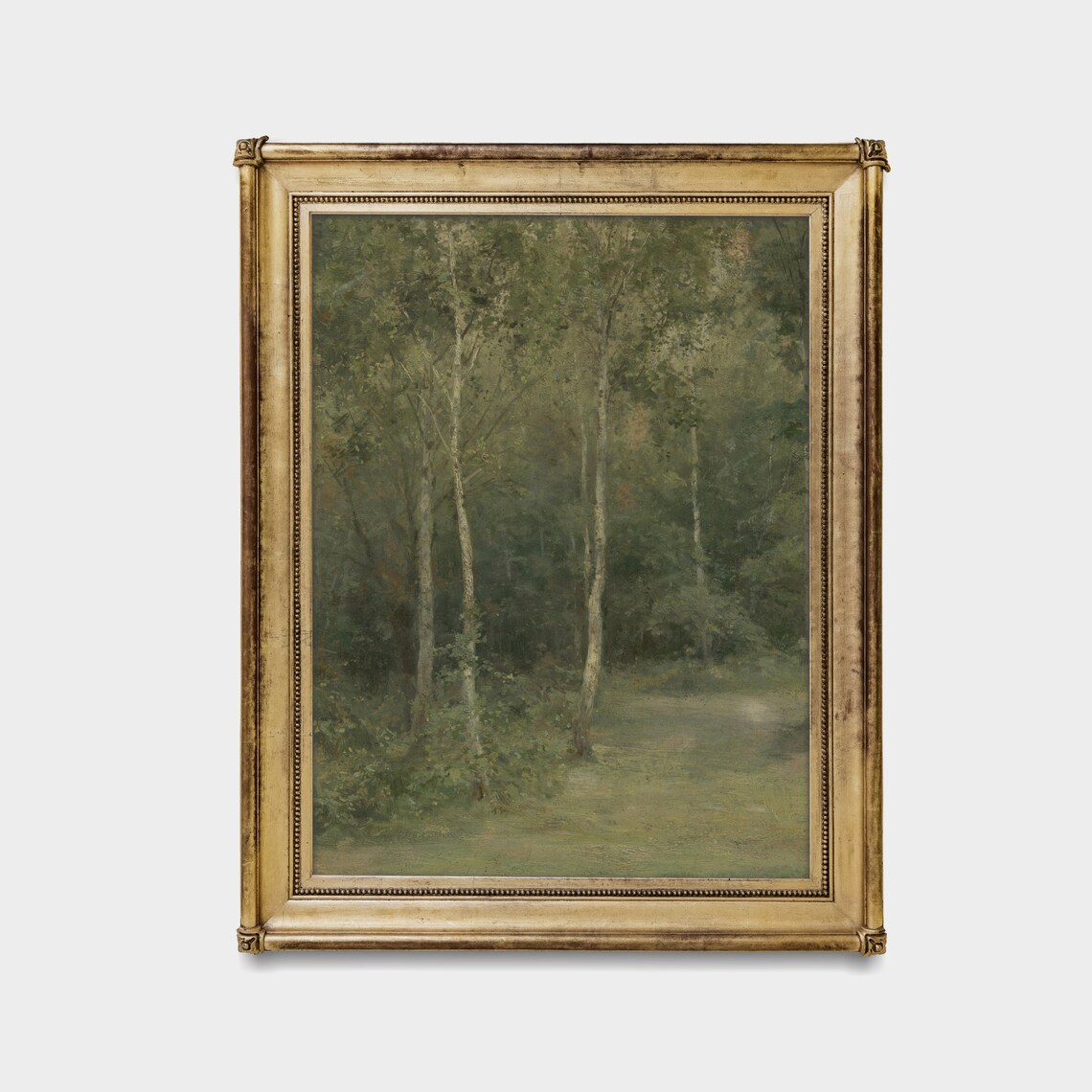 Vintage Landscape Painting, Antique Tree Forest Print - Image 2