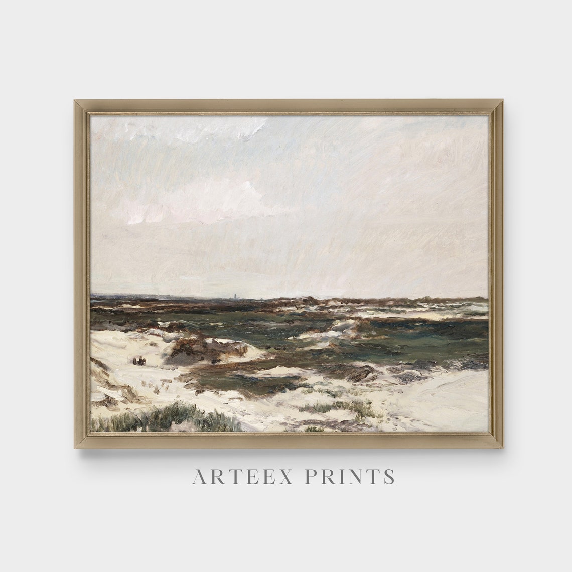 Windswept Dune Beach Seascape with Rolling Surf Vintage Poster - Image 3