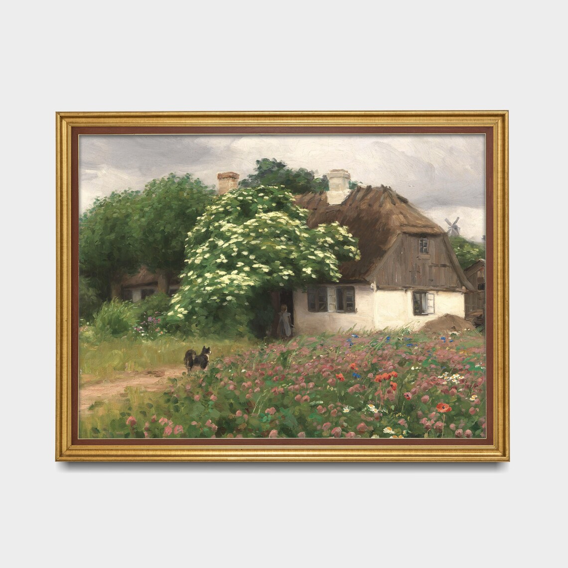 Vintage Cottage Landscape, Country Farmhouse Art Print - Image 5