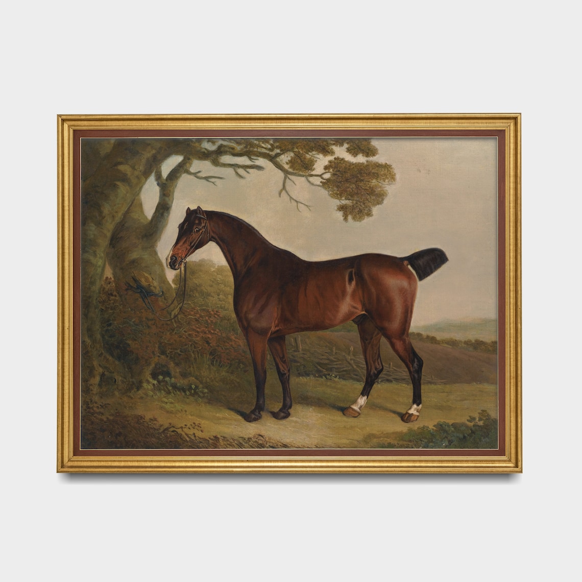 Vintage Horse Painting Moody Rustic Poster - Image 3
