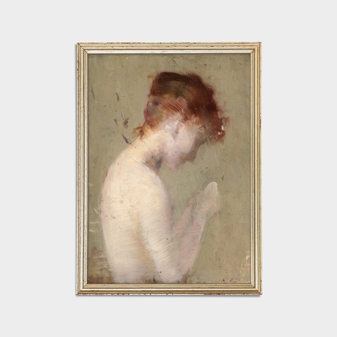 Red Haired Woman Reading A Book Impressionist Sketch Painting Poster - Image 2