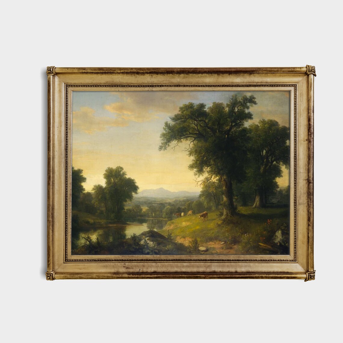 Vintage Country Landscape Cow Art Print, Farmhouse Decor - Image 4