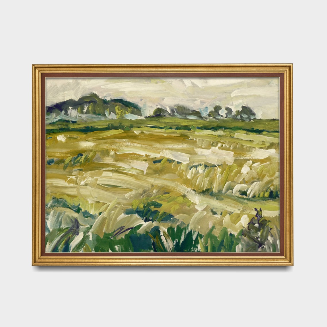 Vintage Landscape Painting Antique Country Landscape Oil Painting Fine Print Wall Art Farmhouse Decor - Image 4