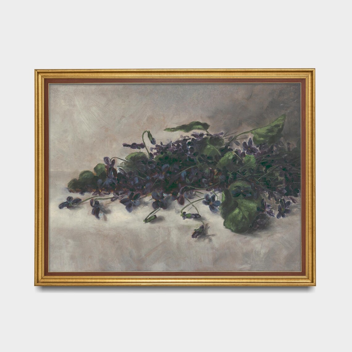 Vintage Purple Violets Still Life Antique Floral Painting Poster - Image 4
