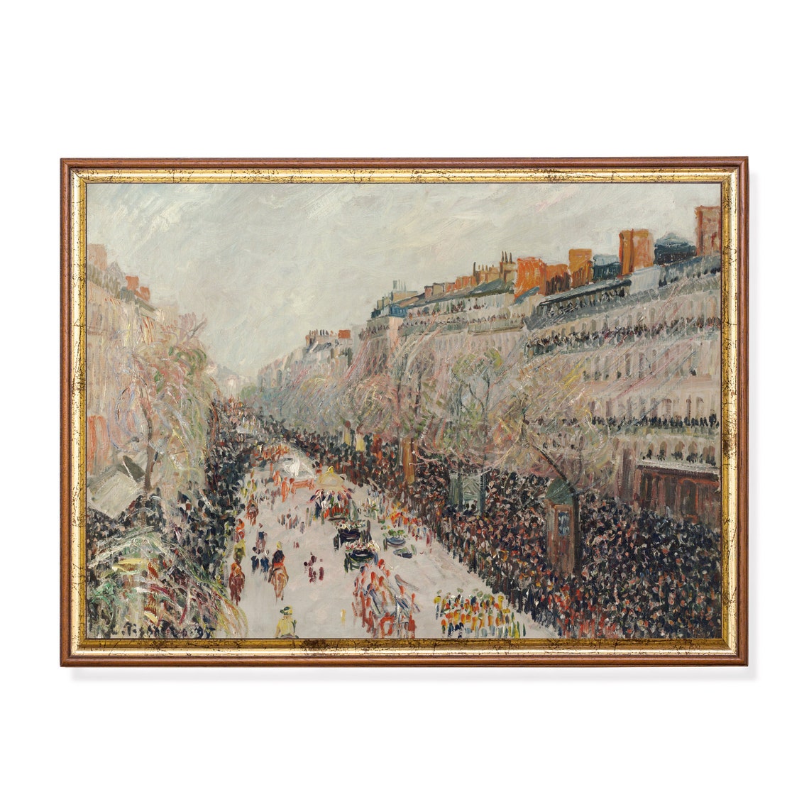 Paris Carnival Parade on a Grand Boulevard Impressionist Poster