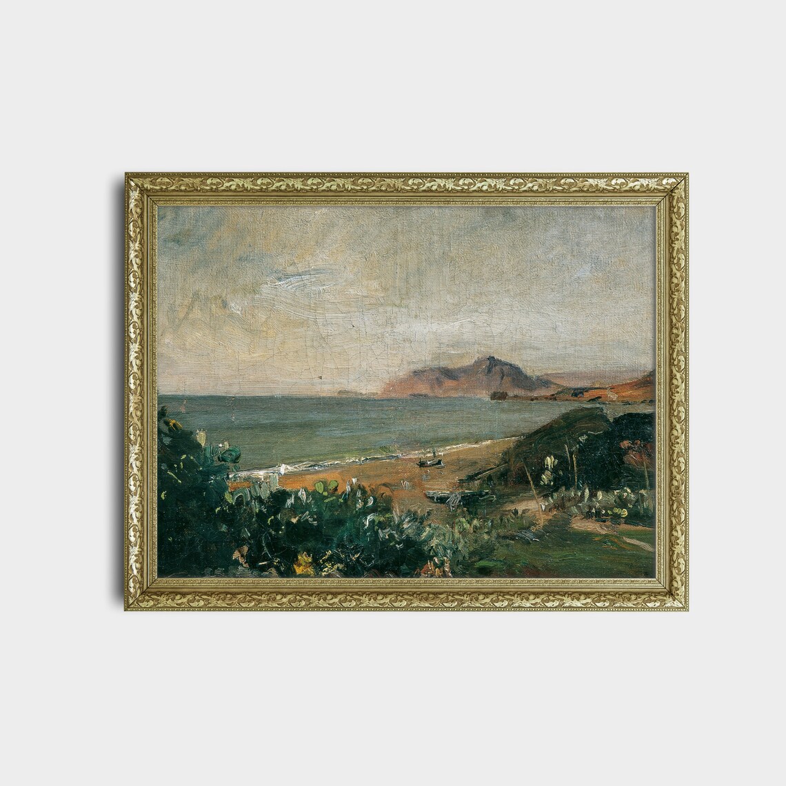 Vintage Coastal Seascape Landscape Art Print - Image 2