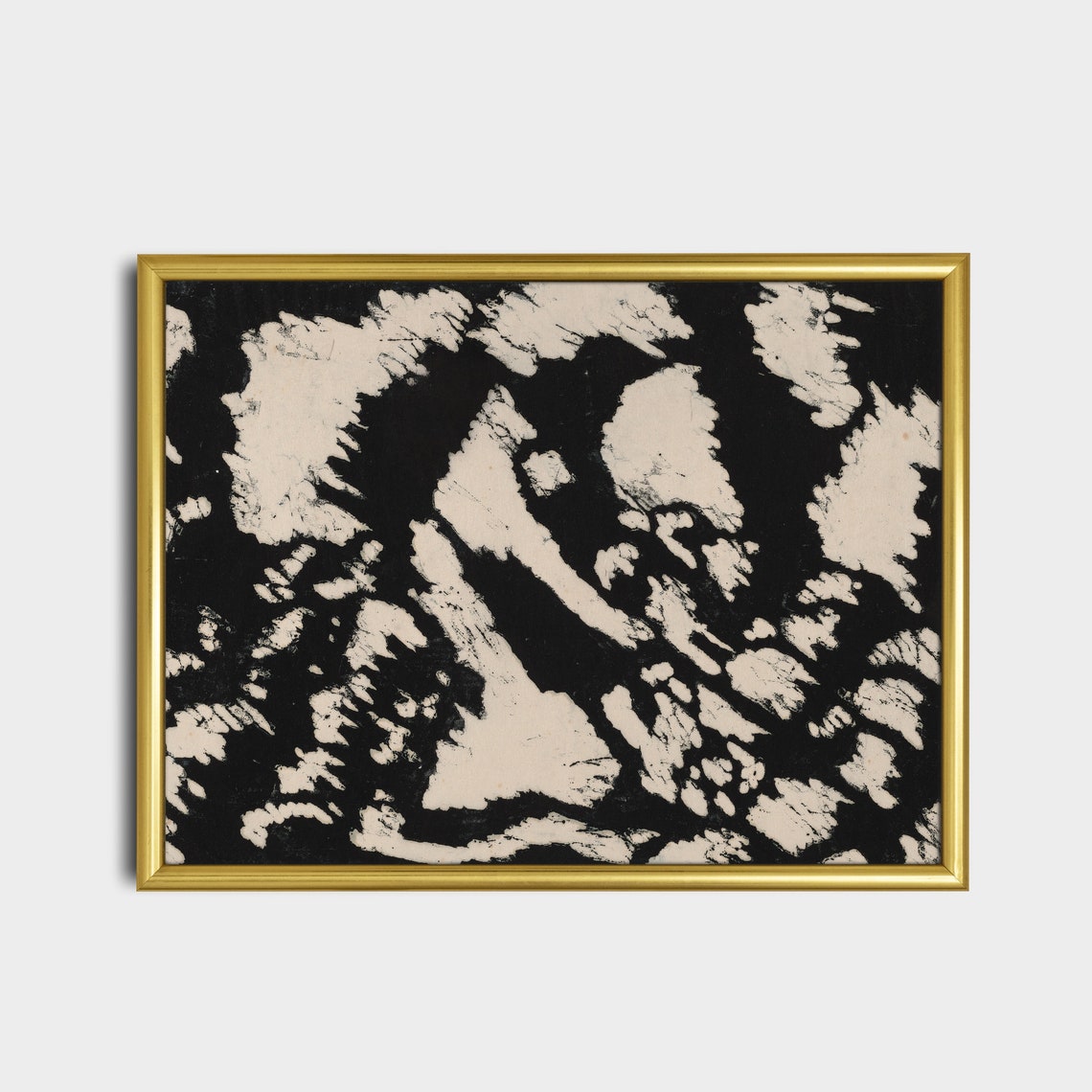 Black and Ivory Batik Pattern Abstract Decorative Art Print Design - Image 2