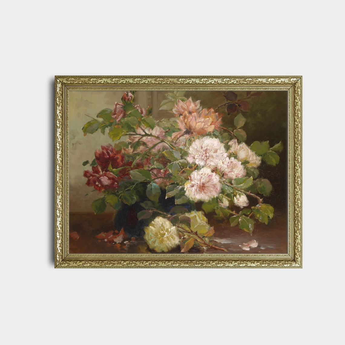 Vintage Still Life With Flowers, Farmhouse Art Print - Image 2