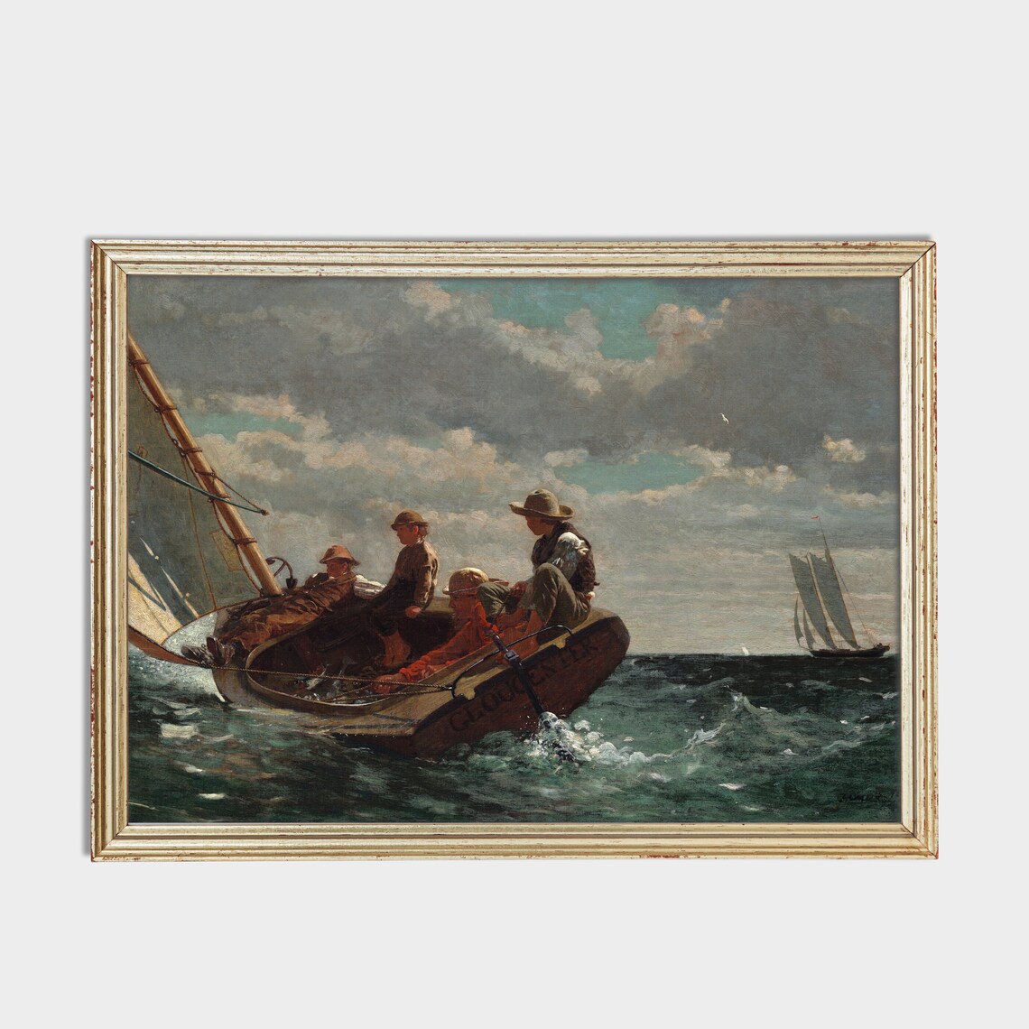 Winslow Homer Breezing Up Boys Sailing Boat American Classic Poster - Image 2