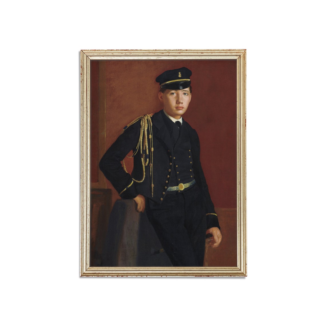 Young Naval Cadet In Uniform Vintage Portrait Painting Poster - Image 5