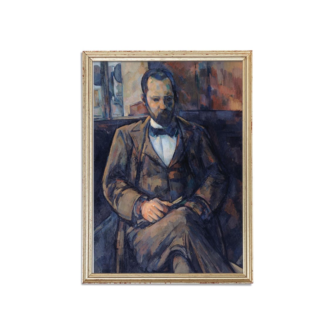 Seated Gentleman with Beard and Bow Tie Post-Impressionist Poster - Image 3