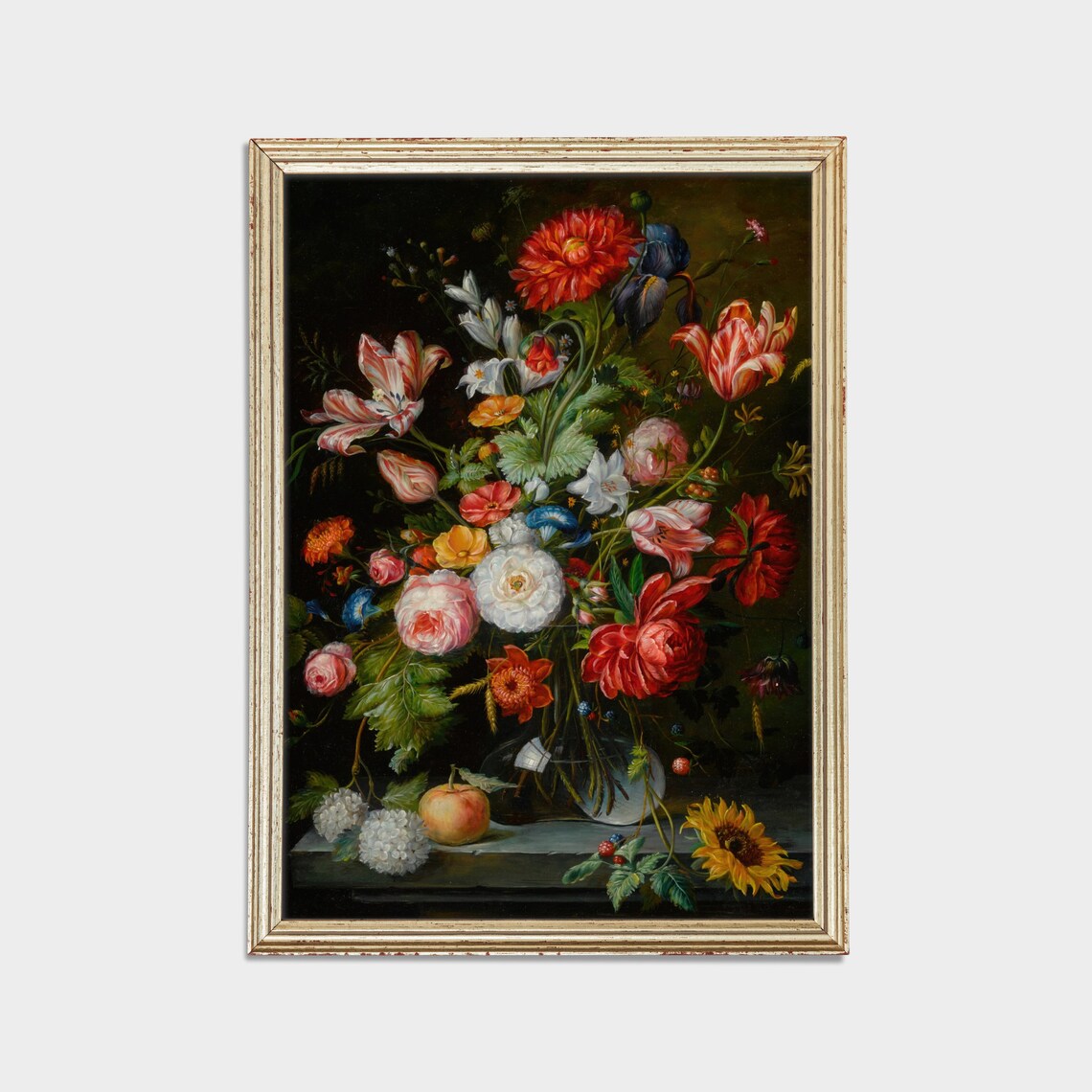 Lush Dutch Floral Bouquet Still Life Vintage Flower Painting Poster - Image 2