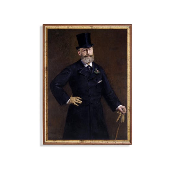 Print And Ship Vintage Gentleman Portrait Antique Man Portrait Mailed Print Oil Painting Print Moody Rustic Fine Art Print