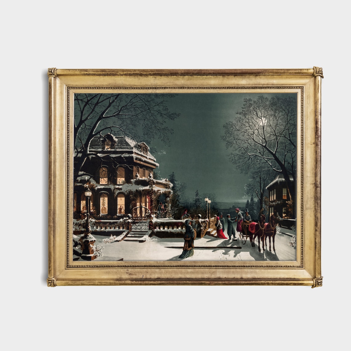 Christmas Eve Celebrations Vintage Wall Art Print - Image 4