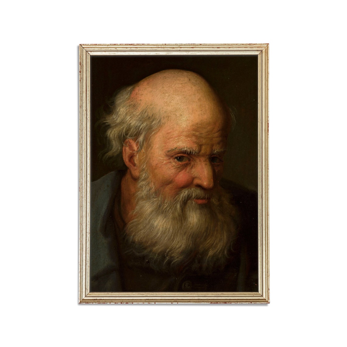 Old Bearded Man Portrait Chiaroscuro Antique Character Study Poster - Image 2