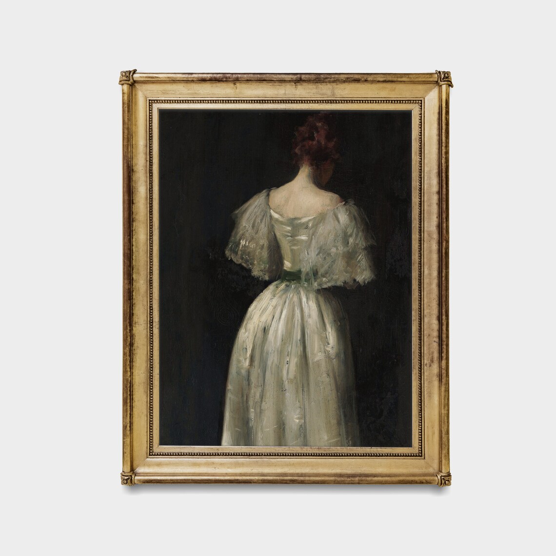 Vintage Painting Woman Portrait Painting Antique Moody Art Dark Academia Wall Art Victorian Print - Image 3