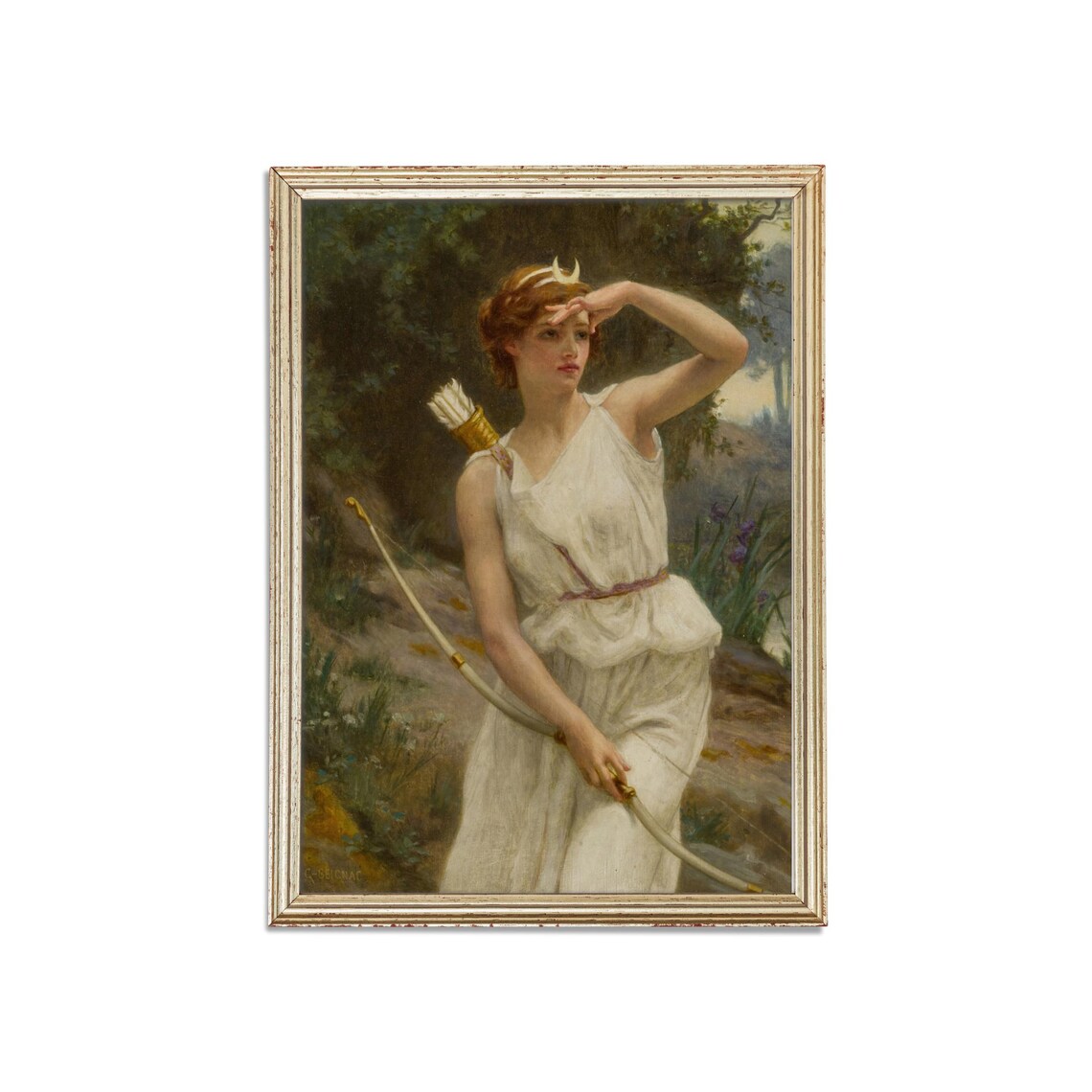 Diana the Huntress Bow and Arrow Guillaume Seignac Classic Poster - Image 2