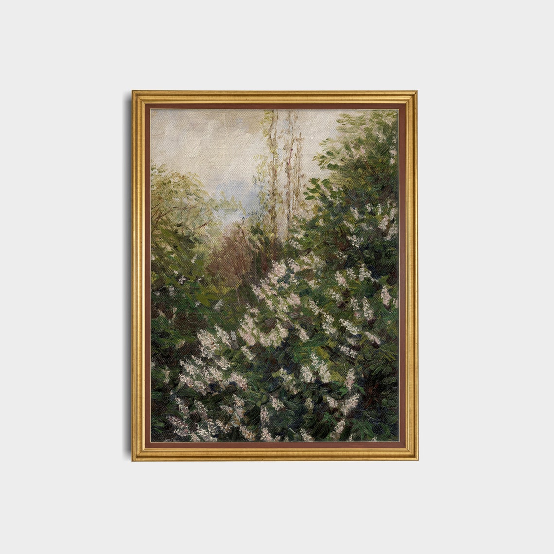 Flowering Lilac Bushes in Lush Spring Garden Vintage Botanical Poster - Image 3