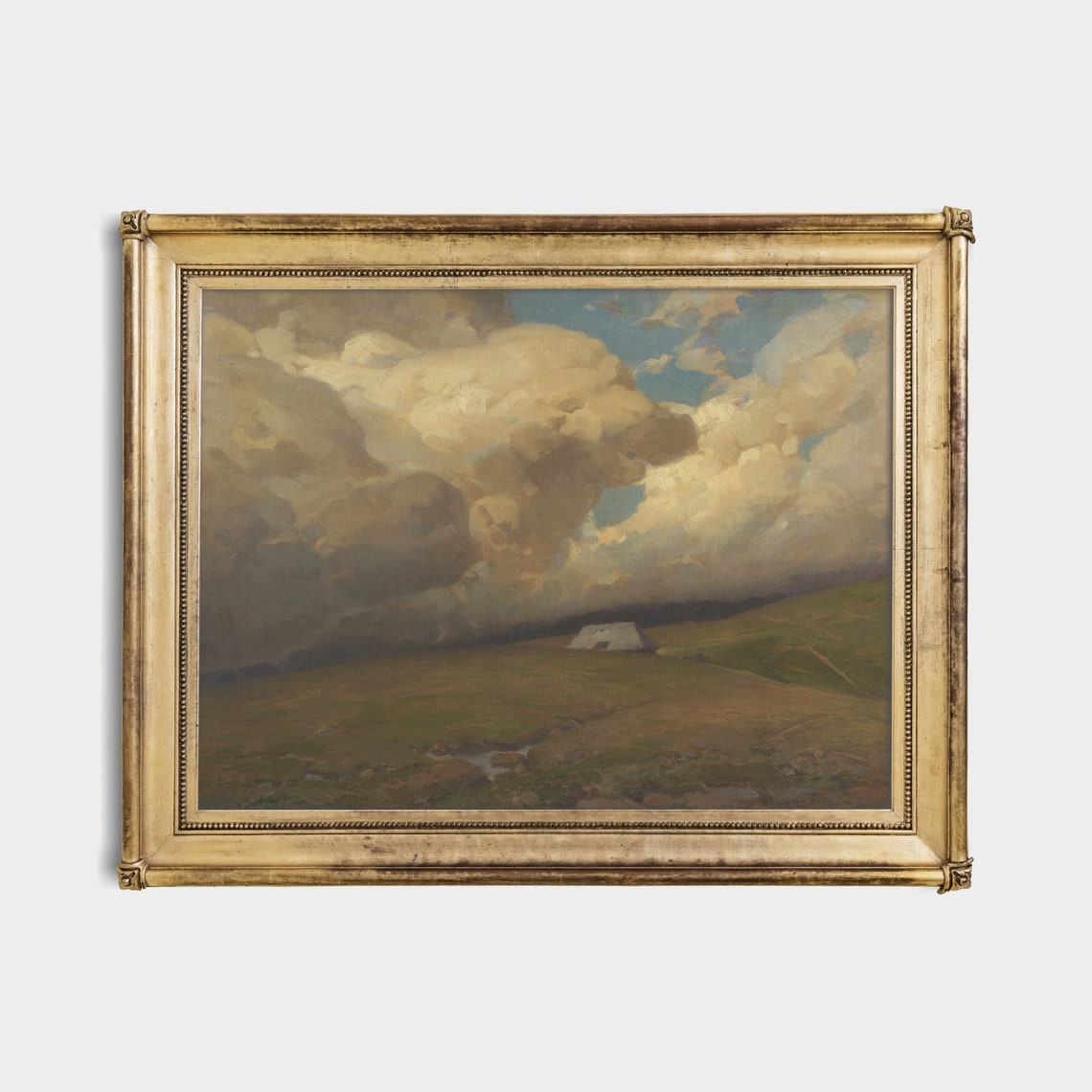 Dramatic Billowing Clouds Rolling Over a Green Hillside Poster - Image 4