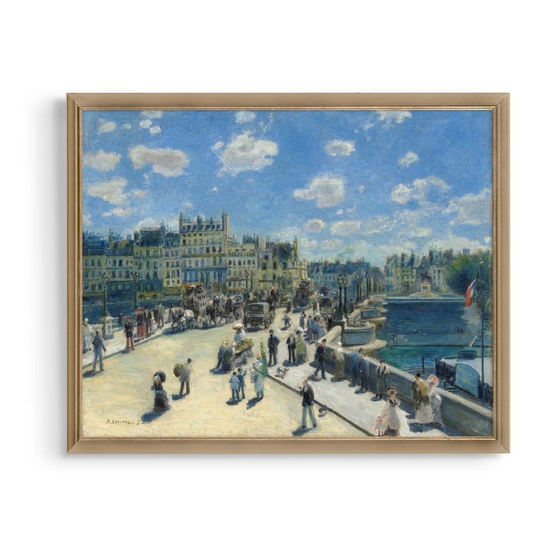 Renoir Pont Neuf Paris Crowded Bridge Impressionist Cityscape Poster - Image 5