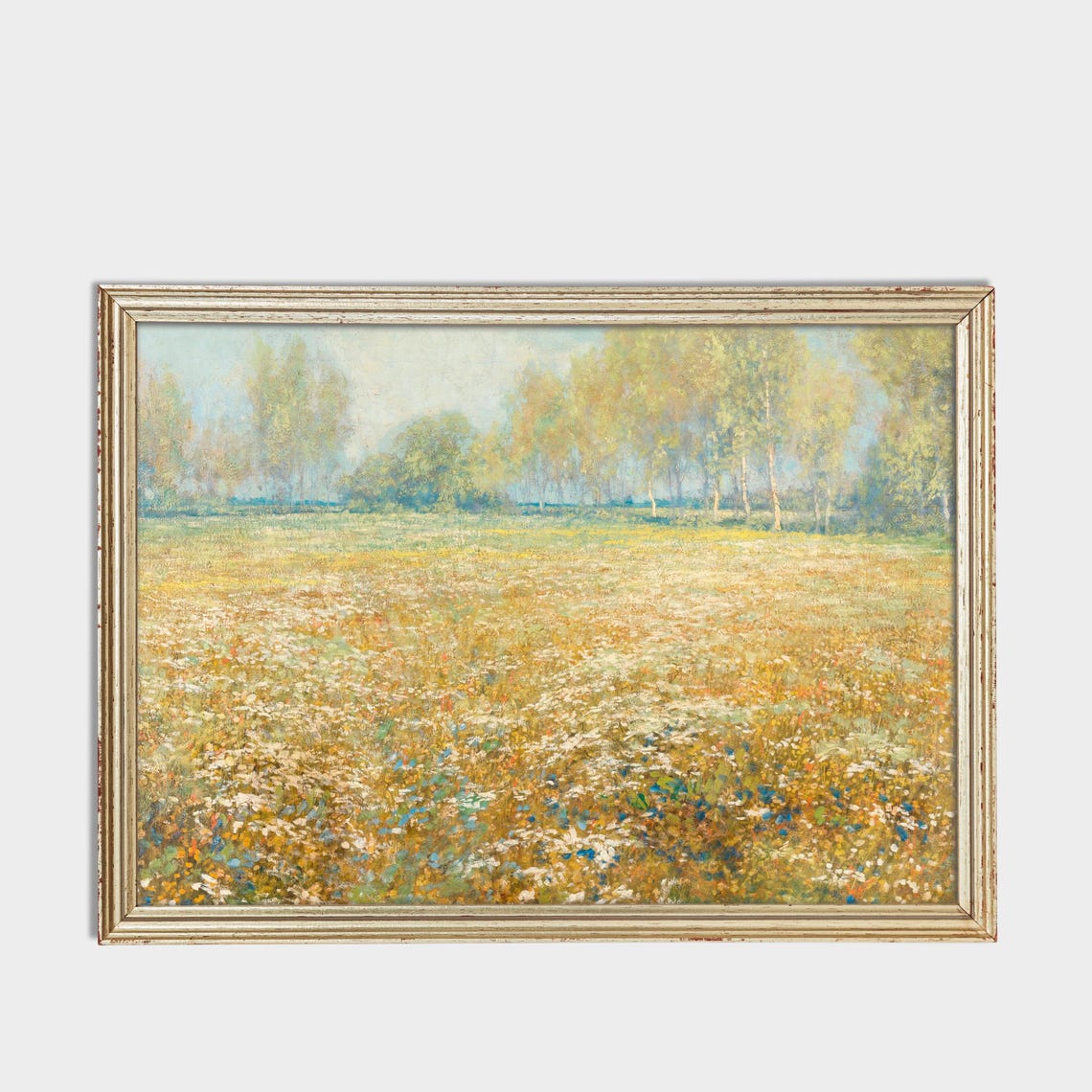 Spring Meadow Wildflowers Impressionist Vintage Landscape Poster - Image 3