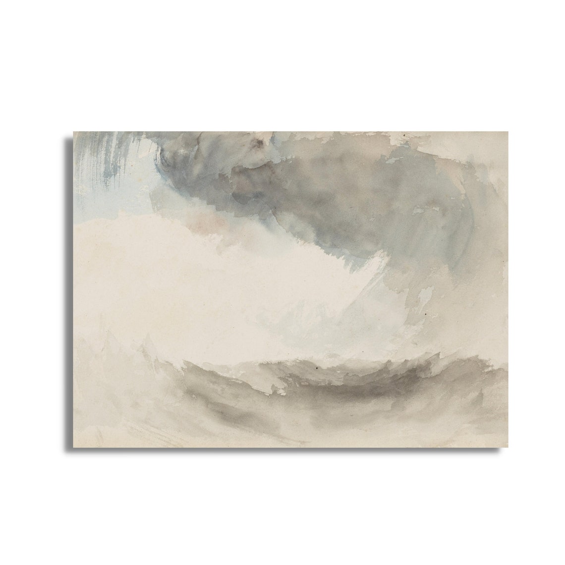 Soft Grey Abstract Watercolor Wash Minimalist Neutral Poster