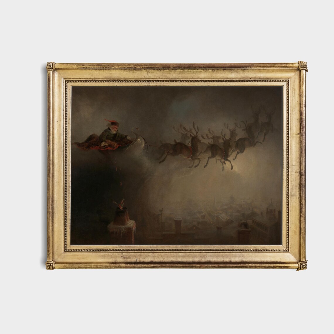 Vintage Santa Claus Art Print, Rustic Christmas Decor - Image 4