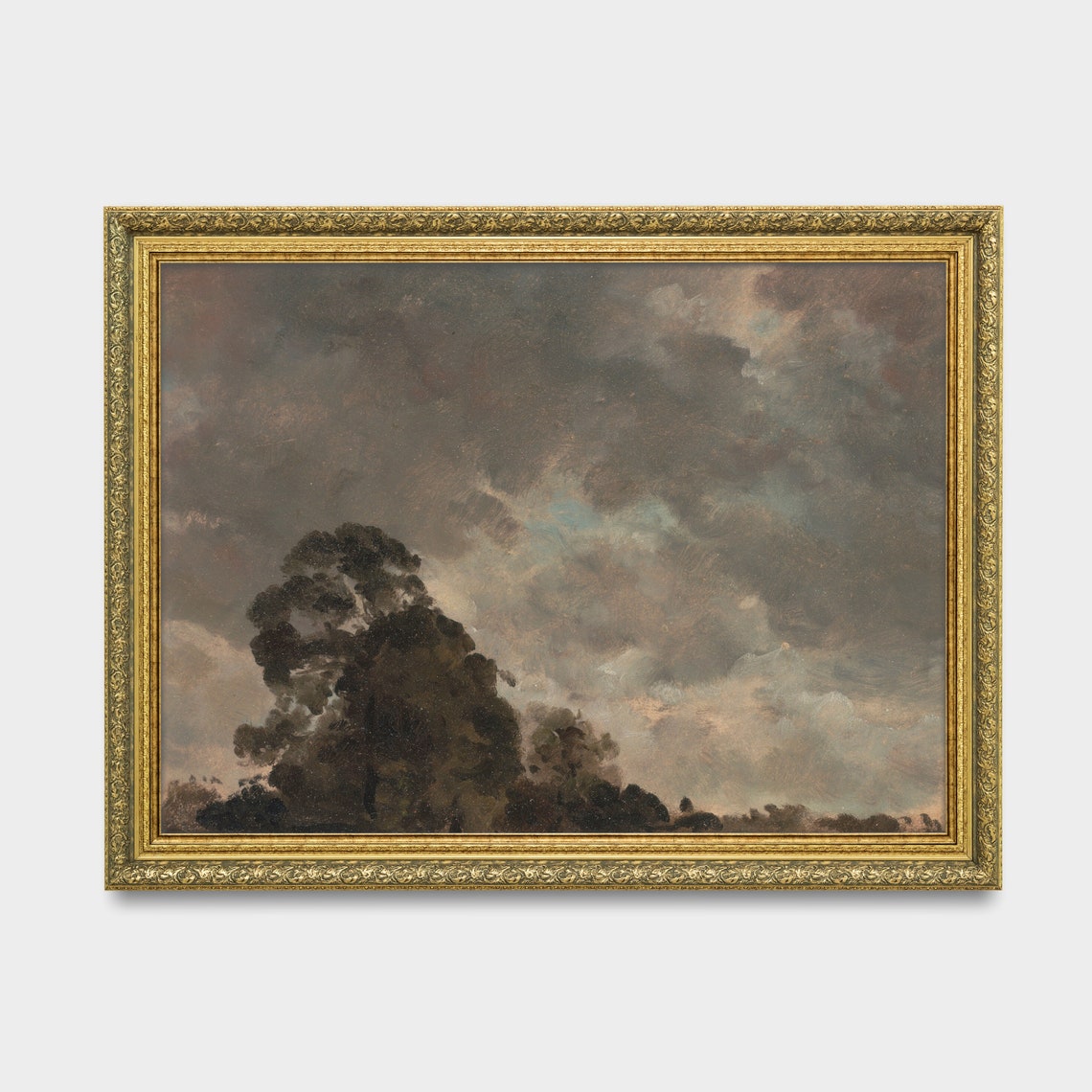 Vintage Cloud Painting Antique Cloud Study Rustic Sky Fine Art Print Landscape Wall Art Farmhouse Decor - Image 2