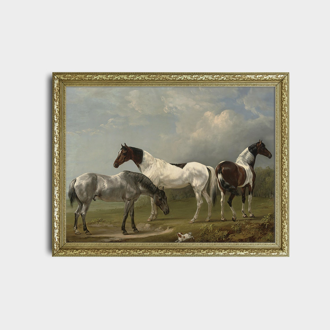 Vintage Horse Painting Antique Equestrian Print Farmhouse Decor Instant Wall Art 17th Century Oil Painting Art - Image 2