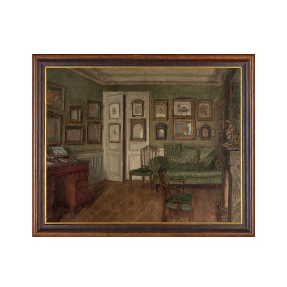 Mailed Prints Still Life With Interior Painting Vintage Wall Art Moody Oil Painting Antique Home Decor European Art Print