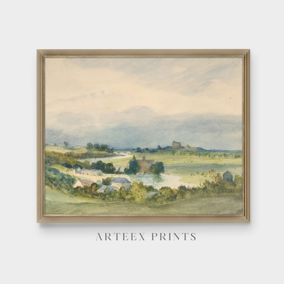 Vintage Country Landscape Painting, Farmhouse Decor - Image 3