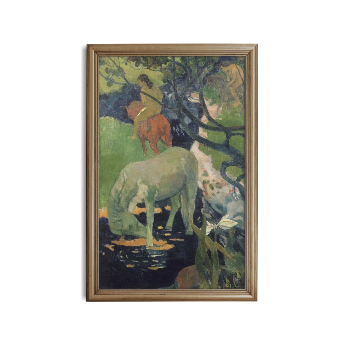 Paul Gauguin The White Horse at a Tahitian Stream Art Poster - Image 3