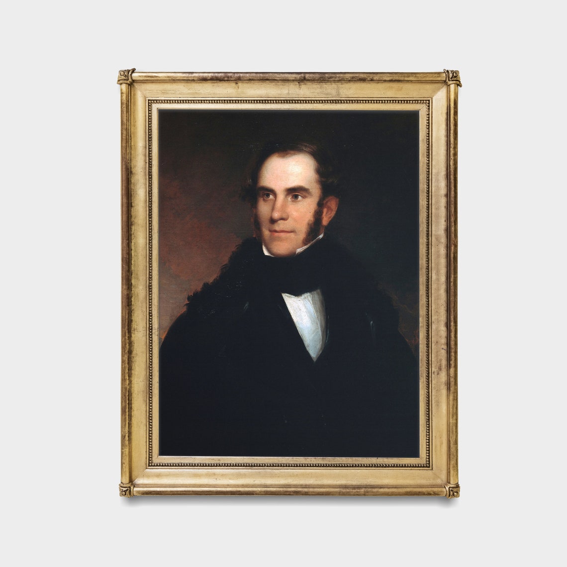 Dignified Victorian Gentleman in a Black Coat Formal Portrait Poster - Image 3