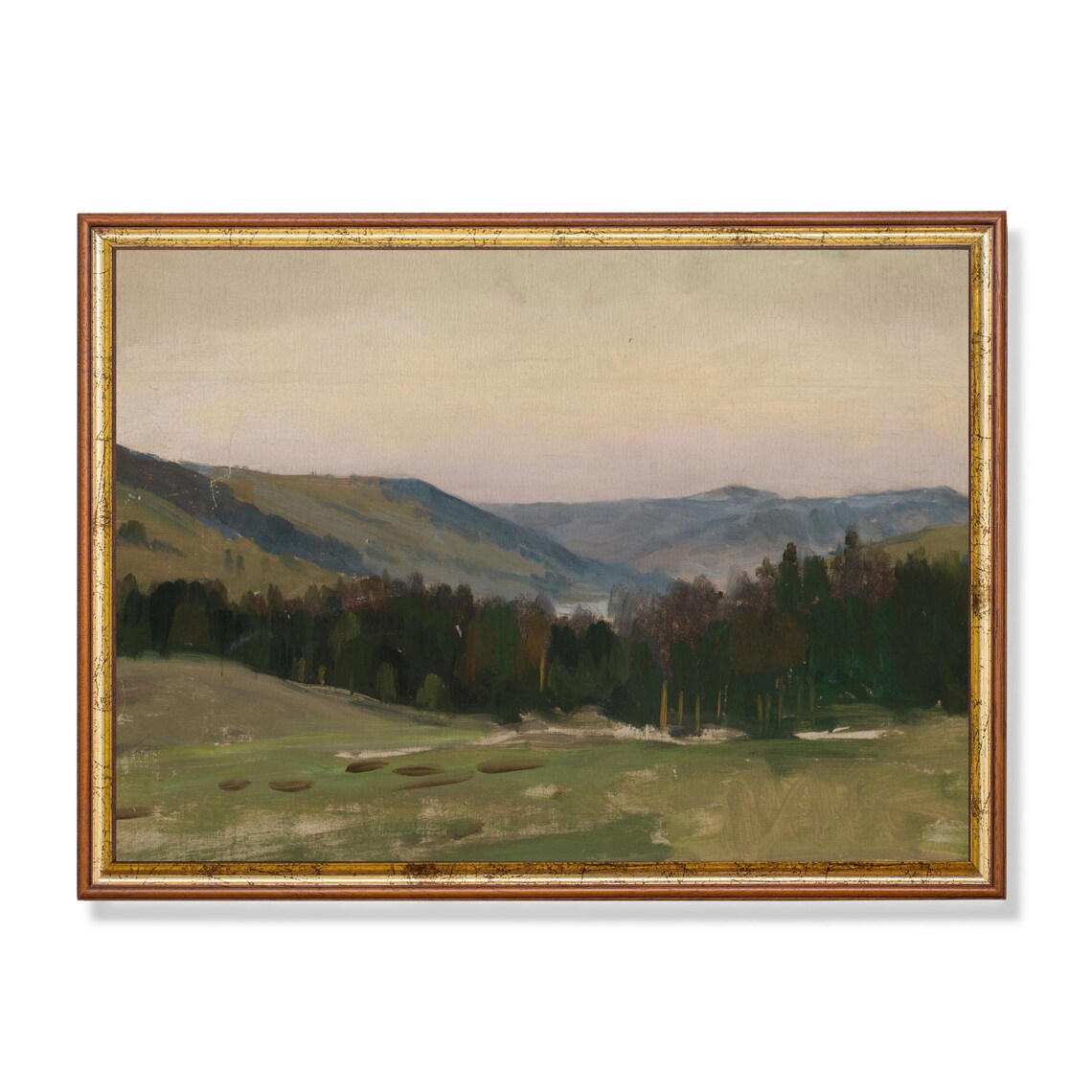 Antique Country Landscape Farmhouse Wall Art Print