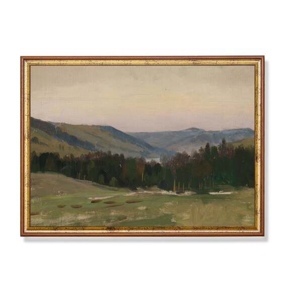 Antique Country Landscape Farmhouse Wall Art Print