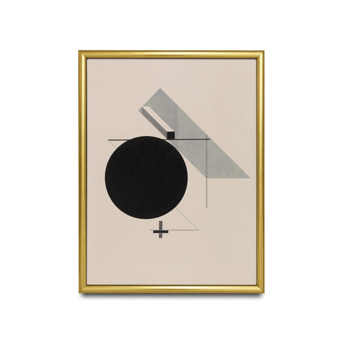 Bauhaus Style Geometric Abstract with Black Circle Modern Poster - Image 2