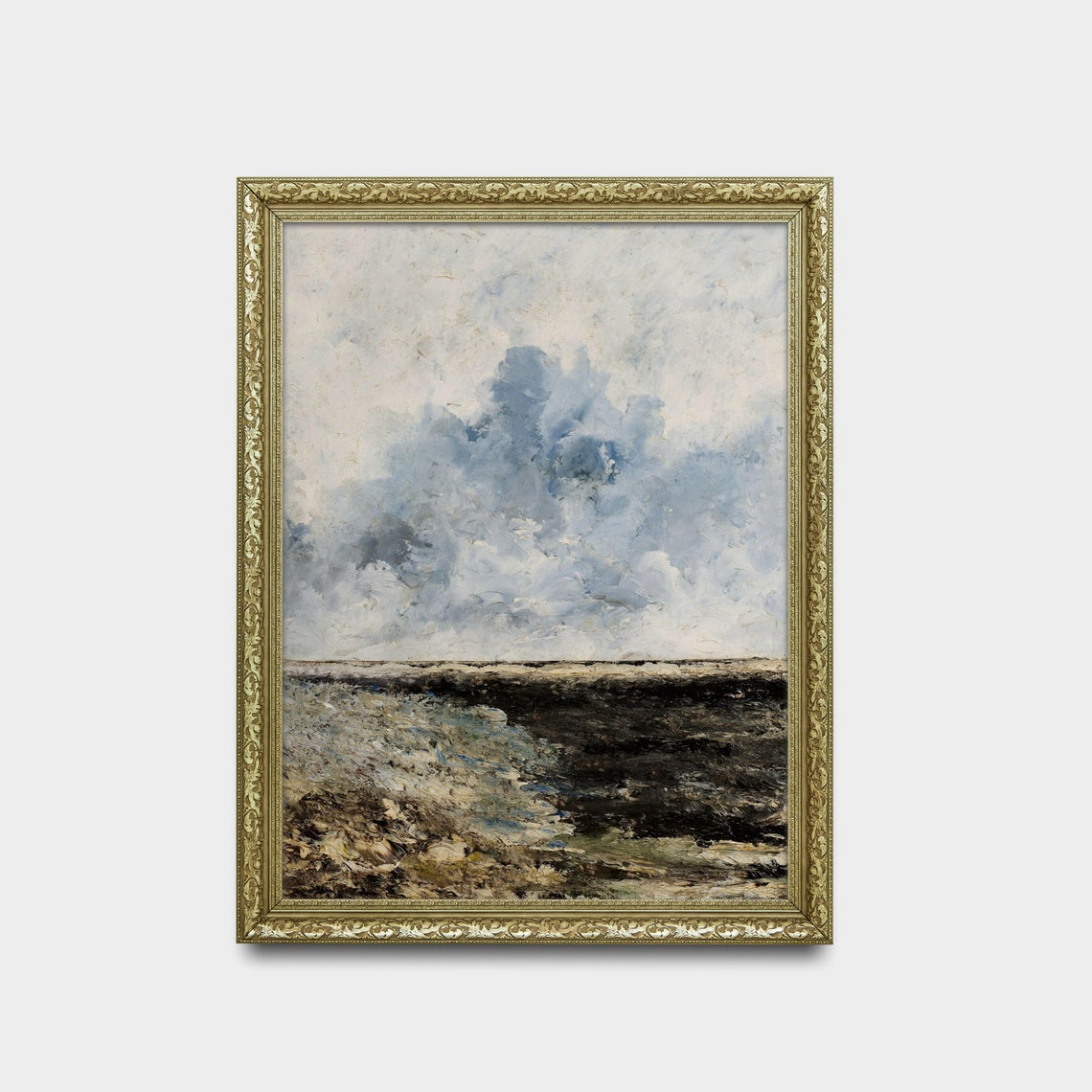Storm Cloud Over a Dark Sea Moody Vintage Cloud Study Poster - Image 2