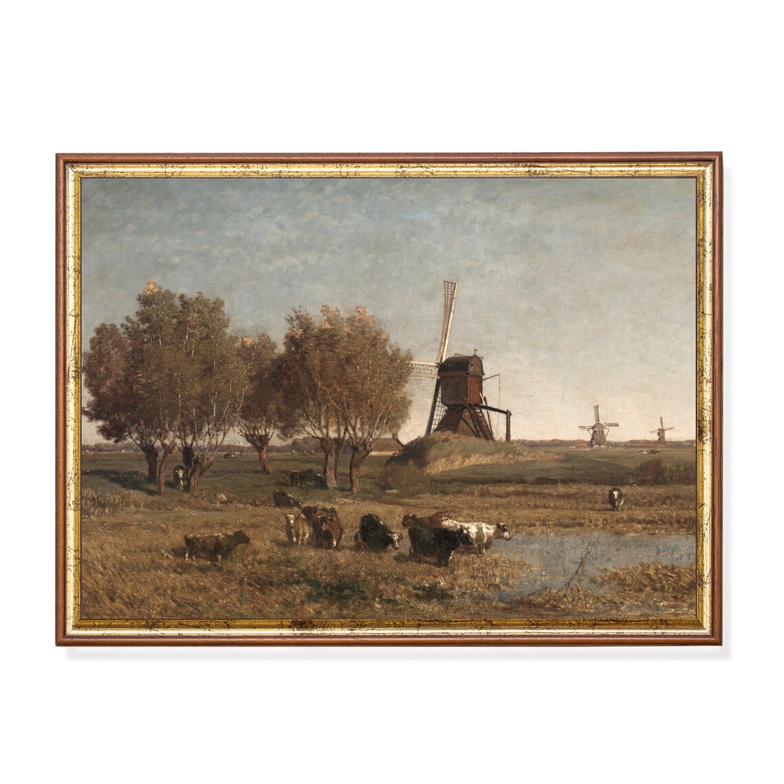 Landscape Painting Antique Farmhouse Art Print