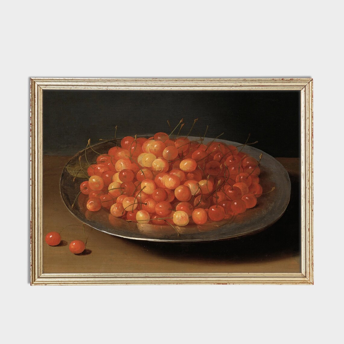Vintage Cherry Still Life Print Antique Fruit Painting Classic Kitchen Wall Art Old Masters Food Artwork Rustic Dining Room Decor - Image 3