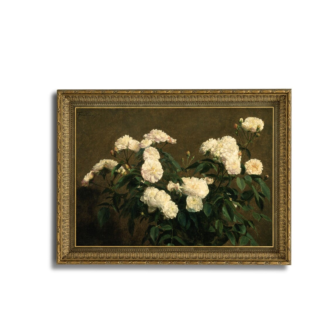 Fantin Latour White Roses Bouquet Classic French Floral Poster - Image 4